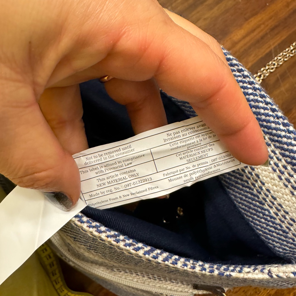 Market & Spruce Canvas Fold Over Crossbody Purse Blue And Cream Gold Cha — image 7 of 8